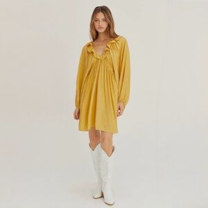 NEW Crescent Boutique Keri Dolman Sleeve Mini Dress Boho Gold Extra Small XS